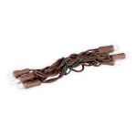 10 Light Non Connectable Pure White LED Mini Lights Brown Wire