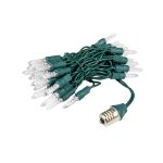 35 LED C9 Icicle Drop Green Wire - Pure White