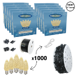 C9 Decorate Like a Pro® Kit - 1000' LED Diamond Faceted Warm White Black Wire w/12" Bulb Spacing