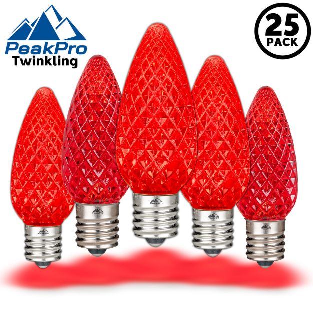 PeakPro Twinkle Red C9 LED Replacement Bulbs 25 Pack