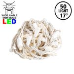 Commercial Grade Wide Angle 50 LED Old Color Warm White (19WW) 17' Long on White Wire
