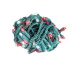 Commercial Grade Wide Angle 50 LED Red & Pure White 25' Long on Green Wire