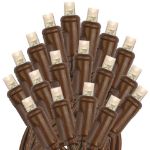 Coaxial 50 LED Old Color Warm White (19WW) 4" Spacing Brown Wire