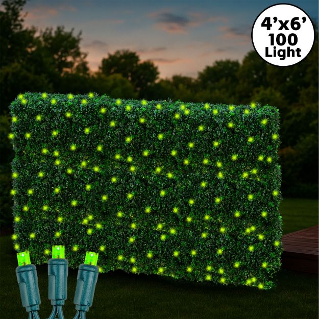 Lime Green LED Net Lights 4x6 Green Wire
