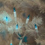 RetroGlo Teal Mini Lights 100 Light on White Wire 50 Feet Long
