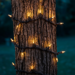 RetroGlo Clear Mini Lights 100 Light on Brown Wire 34 Feet Long
