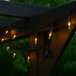 RetroGlo Clear Mini Lights 100 Light on Black Wire 50 Feet Long