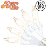 RetroGlo Clear Mini Lights 100 Light on White Wire 22 Feet Long