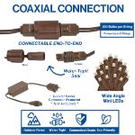 Coaxial 100 LED Warm White 6" Spacing Brown Wire