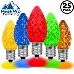 PeakPro Twinkle Multi C7 LED Replacement Bulbs 25 Pack