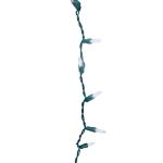 15 LED C9 Icicle Drop Green Wire - Pure White