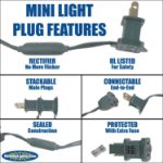 Commercial Grade Wide Angle 50 LED Green 25' Long on Green Wire