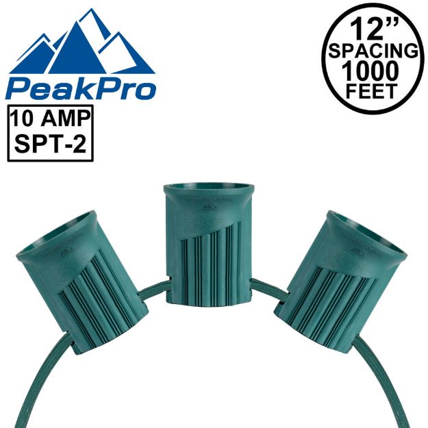 PeakPro Commercial Grade C9 1000' Spool 12" Spacing 10 Amp Green Wire