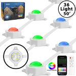 50ft Permanent Outdoor Eave Lights App Controlled RGBTW White Wire