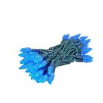 Coaxial *NEW* True Twinkle® Blue 70 LED C6 Strawberry Mini Lights Commercial Grade on Green Wire