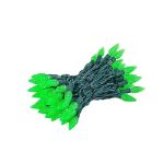 Coaxial *NEW* True Twinkle® Green 70 LED C6 Strawberry Mini Lights Commercial Grade on Green Wire