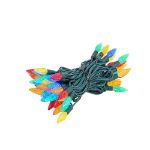 Coaxial *NEW* True Twinkle® Multi Color 70 LED C6 Strawberry Mini Lights Commercial Grade on Green Wire