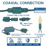 Coaxial *NEW* True Twinkle® Red 70 LED C6 Strawberry Mini Lights Commercial Grade on Green Wire