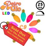 C9 RetroGlo Groovy Multi Colored Ceramic LED Replacement Bulbs - 25 Pack