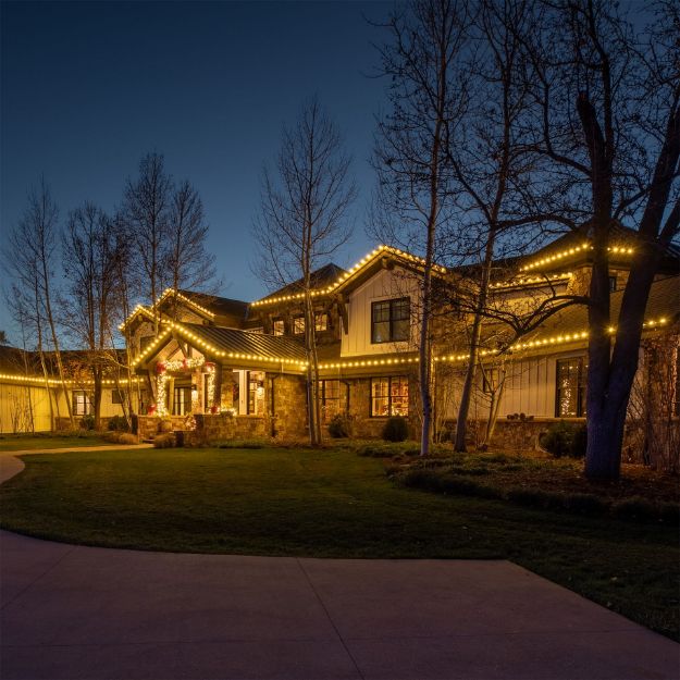 Warm white replacement bulbs installed on a home