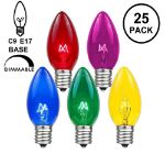 Assorted Transparent C9 7 Watt Replacement Bulbs 25 Pack