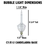 Traditional Classic Bubble Light Set 12 Lamps Red/Blue/Teal/Yellow
