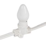100' White Commercial Grade Stringer 100 Candelabra (e12) Base Sockets