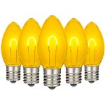 Yellow C9 U-Shaped LED Plastic Flex Filament Replacement Bulbs 25 Pack 