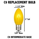 Yellow C9 U-Shaped LED Plastic Flex Filament Replacement Bulbs 25 Pack 