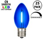 Blue C9 LED Plastic Filament Replacement Bulbs 25 Pack 