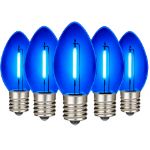 Blue C9 LED Plastic Filament Replacement Bulbs 25 Pack 