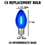 Blue C9 LED Plastic Filament Replacement Bulbs 25 Pack 