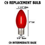 Red C9 LED Plastic Filament Replacement Bulbs 25 Pack 