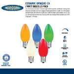 White Ceramic Opaque C9 7 Watt Bulbs 25 Pack