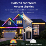 50ft Permanent Outdoor Eave Lights App Controlled RGBTW White Wire