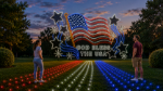 God Bless the USA Flag Silhouette Display