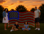 American Flag Silhouette Display