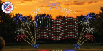 American Flag with Fireworks Silhouette Display