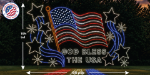 God Bless the USA Flag Silhouette Display