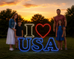 I Heart USA Silhouette Display