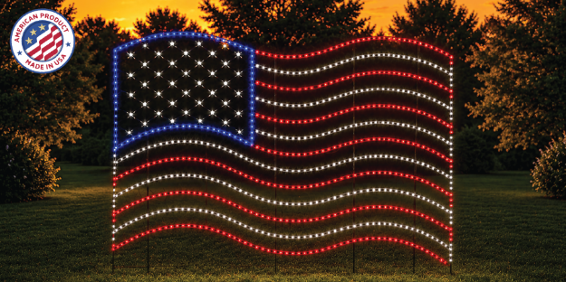 American Flag Silhouette Display
