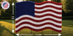 American Flag with Garland Silhouette Display