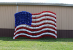 American Flag with Garland Silhouette Display