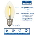 Pure White C9 LED Plastic Filament Replacement Bulbs 25 Pack 
