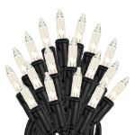 Black Wire Clear Christmas Mini Lights 100 Light 34 Feet Long