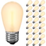 Frosted Warm White S14 LED Plastic Filament Medium Base e26 Bulbs  - 25pk