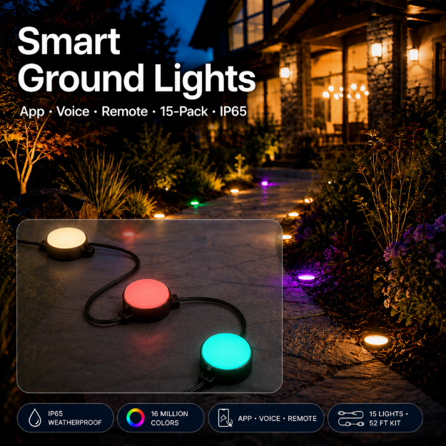 15 Light RGBWW Smart App Controlled Ground Lights