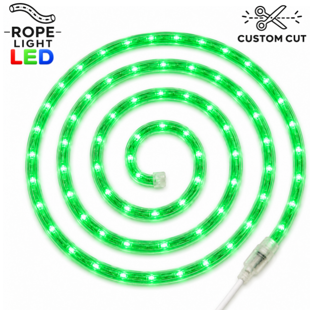 Green LED Custom Rope Light Kit 1/2" 2 Wire 120V