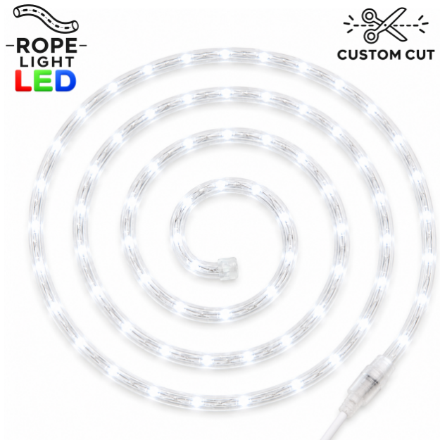 Pure White LED Custom Rope Light Kit 1/2" 2 Wire 120V