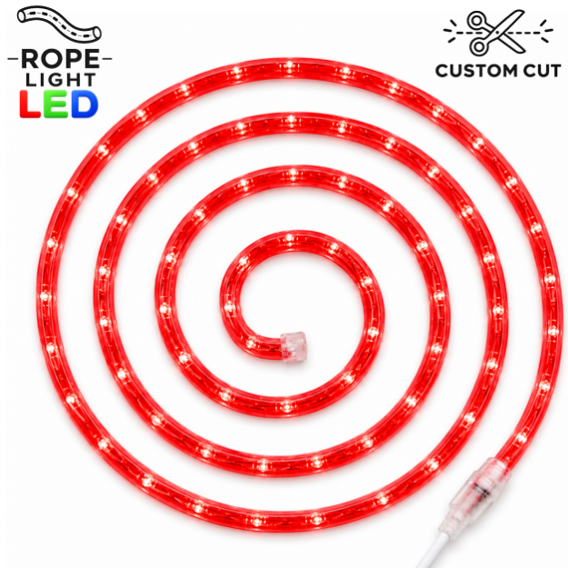 Red LED Custom Rope Light Kit 1/2" 2 Wire 120V